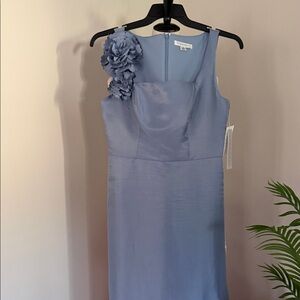 Kay Unger Light Blue Floral Maxi Dress